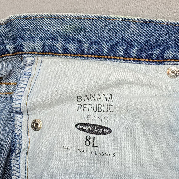 Banana Republic Jeans Women's Blue Medium Wash Straight Leg Jeans Sz 8 Long - Picture 6 of 6